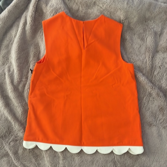 Victoria Beckham for Target Orange/white scalloped tank sz M - Picture 6 of 7